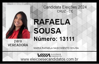 Candidato RAFAELA SOUSA 2024 - CRUZ - Eleições