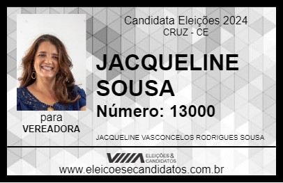 Candidato JACQUELINE SOUSA 2024 - CRUZ - Eleições