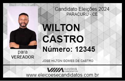 Candidato WILTON CASTRO 2024 - PARACURU - Eleições