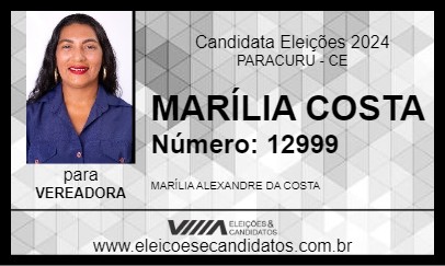 Candidato MARÍLIA COSTA 2024 - PARACURU - Eleições