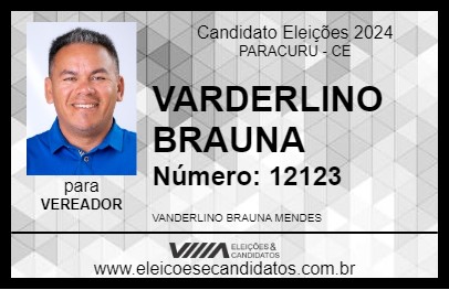 Candidato VARDERLINO BRAUNA 2024 - PARACURU - Eleições