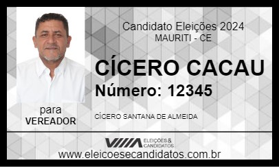 Candidato CÍCERO CACAU 2024 - MAURITI - Eleições