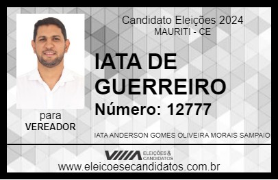 Candidato IATA DE GUERREIRO 2024 - MAURITI - Eleições