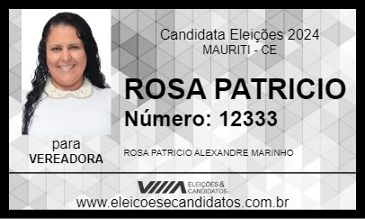 Candidato ROSA PATRICIO 2024 - MAURITI - Eleições