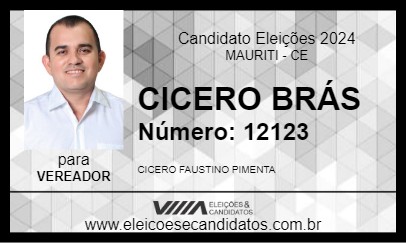 Candidato CICERO BRAZ 2024 - MAURITI - Eleições