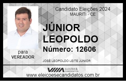 Candidato JÚNIOR LEOPOLDO 2024 - MAURITI - Eleições