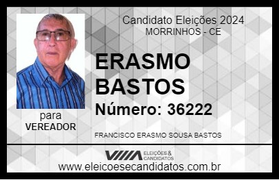 Candidato ERASMO BASTOS 2024 - MORRINHOS - Eleições