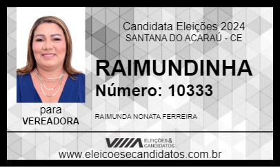 Candidato RAIMUNDINHA 2024 - SANTANA DO ACARAÚ - Eleições