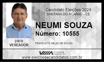 Candidato NEUMI SOUZA 2024 - SANTANA DO ACARAÚ - Eleições