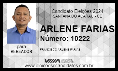 Candidato ARLENE FARIAS 2024 - SANTANA DO ACARAÚ - Eleições