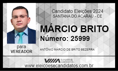 Candidato MÁRCIO BRITO 2024 - SANTANA DO ACARAÚ - Eleições