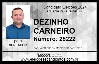 Candidato DEZINHO CARNEIRO 2024 - SANTANA DO ACARAÚ - Eleições