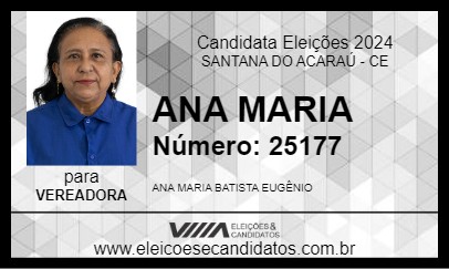 Candidato ANA MARIA 2024 - SANTANA DO ACARAÚ - Eleições