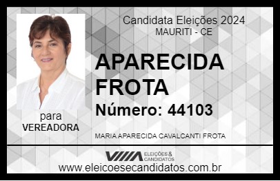 Candidato APARECIDA FROTA 2024 - MAURITI - Eleições