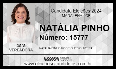 Candidato NATÁLIA PINHO 2024 - MADALENA - Eleições