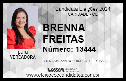 Candidato BRENNA FREITAS 2024 - CARIDADE - Eleições