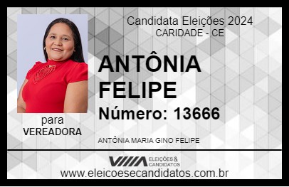 Candidato ANTÔNIA FELIPE 2024 - CARIDADE - Eleições