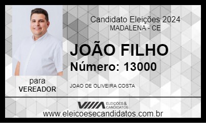 Candidato JOÃO FILHO 2024 - MADALENA - Eleições