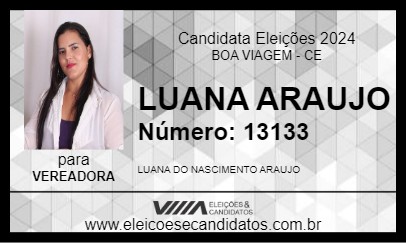 Candidato LUANA ARAUJO 2024 - BOA VIAGEM - Eleições