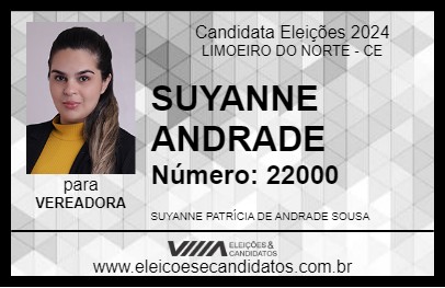 Candidato SUYANNE ANDRADE 2024 - LIMOEIRO DO NORTE - Eleições