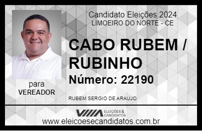 Candidato CABO RUBEM / RUBINHO 2024 - LIMOEIRO DO NORTE - Eleições