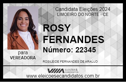 Candidato ROSY FERNANDES 2024 - LIMOEIRO DO NORTE - Eleições