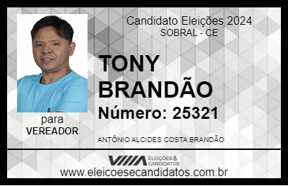 Candidato TONY BRANDÃO 2024 - SOBRAL - Eleições