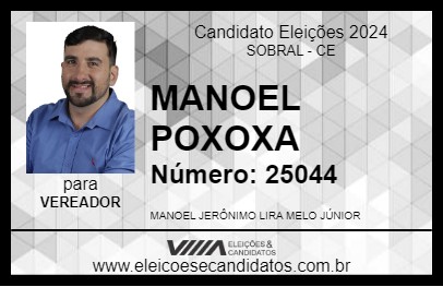 Candidato MANOEL POXOXA 2024 - SOBRAL - Eleições