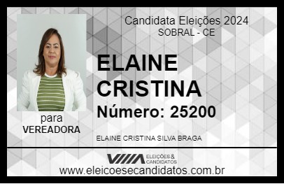 Candidato ELAINE CRISTINA 2024 - SOBRAL - Eleições