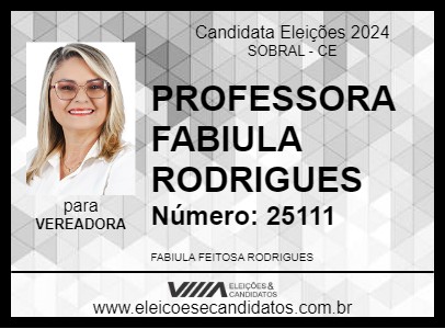 Candidato PROFESSORA FABIULA RODRIGUES 2024 - SOBRAL - Eleições