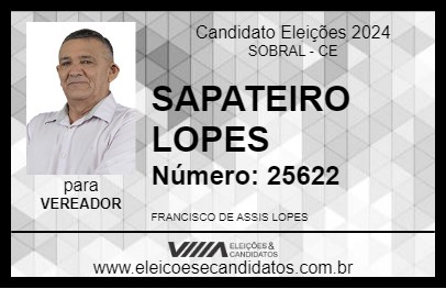 Candidato SAPATEIRO LOPES 2024 - SOBRAL - Eleições