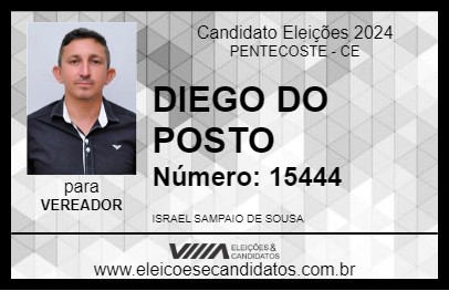 Candidato DIEGO DO POSTO 2024 - PENTECOSTE - Eleições