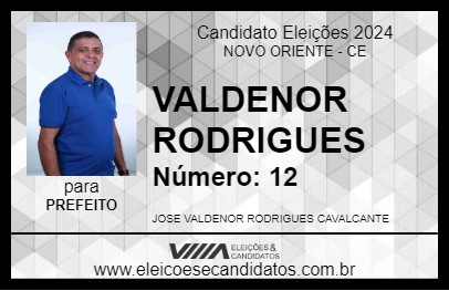 Candidato VALDENOR RODRIGUES 2024 - NOVO ORIENTE - Eleições