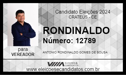 Candidato RONDINALDO GOMES 2024 - CRATEÚS - Eleições