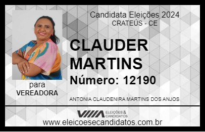 Candidato CLAUDER MARTINS 2024 - CRATEÚS - Eleições