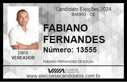 Candidato FABIANO FERNANDES 2024 - BARRO - Eleições