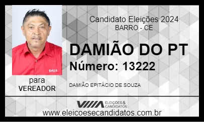 Candidato DAMIÃO DO PT 2024 - BARRO - Eleições