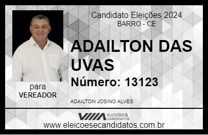 Candidato ADAILTON DAS UVAS 2024 - BARRO - Eleições