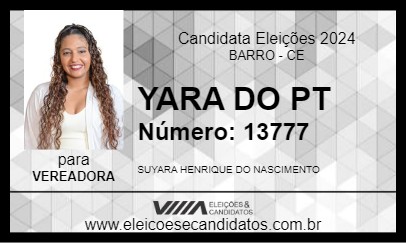 Candidato YARA DO PT 2024 - BARRO - Eleições