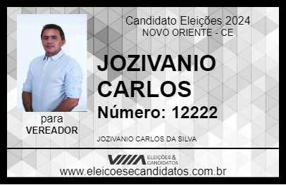 Candidato JOZIVANIO CARLOS 2024 - NOVO ORIENTE - Eleições