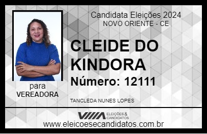 Candidato CLEIDE DO KINDORA 2024 - NOVO ORIENTE - Eleições