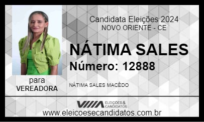 Candidato NÁTIMA SALES 2024 - NOVO ORIENTE - Eleições