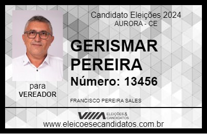 Candidato GERISMAR PEREIRA 2024 - AURORA - Eleições