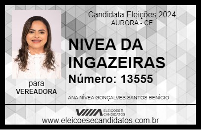 Candidato NIVEA DA INGAZEIRAS 2024 - AURORA - Eleições