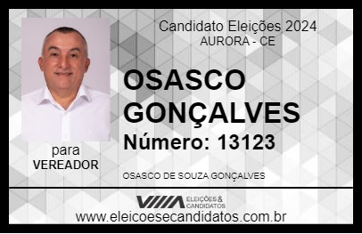 Candidato OSASCO GONÇALVES 2024 - AURORA - Eleições