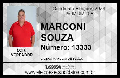 Candidato MARCONI SOUZA 2024 - IPAUMIRIM - Eleições