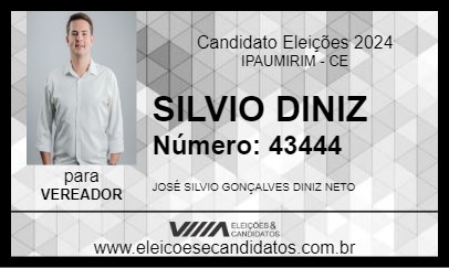 Candidato SILVIO DINIZ 2024 - IPAUMIRIM - Eleições