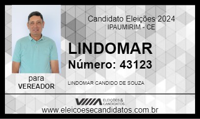 Candidato LINDOMAR 2024 - IPAUMIRIM - Eleições