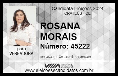 Candidato ROSANA MORAIS 2024 - CRATEÚS - Eleições