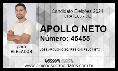 Candidato APOLLO NETO 2024 - CRATEÚS - Eleições